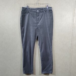 01111 Soft Surroundings gray velvet 5 pocket jeans 14
